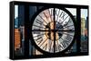 Giant Clock Window - City View with the New Yorker Hotel-Philippe Hugonnard-Framed Stretched Canvas