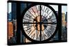 Giant Clock Window - City View with the New Yorker Hotel-Philippe Hugonnard-Stretched Canvas