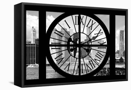 Giant Clock Window - City View with the One World Trade Center - New York III-Philippe Hugonnard-Framed Stretched Canvas