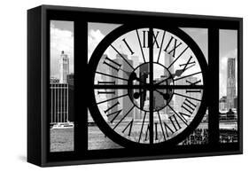 Giant Clock Window - City View with the One World Trade Center - New York III-Philippe Hugonnard-Framed Stretched Canvas