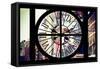 Giant Clock Window - Manhattan City View - Canal Street II-Philippe Hugonnard-Framed Stretched Canvas