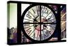 Giant Clock Window - Manhattan City View - Canal Street II-Philippe Hugonnard-Stretched Canvas