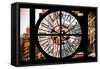 Giant Clock Window - Manhattan City View - Canal Street-Philippe Hugonnard-Framed Stretched Canvas