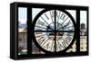 Giant Clock Window - Manhattan City View-Philippe Hugonnard-Framed Stretched Canvas