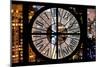 Giant Clock Window - Night View of Manhattan Buildings-Philippe Hugonnard-Mounted Photographic Print