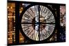 Giant Clock Window - Night View of Manhattan Buildings-Philippe Hugonnard-Mounted Photographic Print