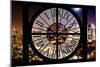 Giant Clock Window - Night View of Manhattan - Hell's Kitchen-Philippe Hugonnard-Mounted Photographic Print