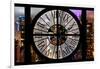 Giant Clock Window - Night View of Manhattan II-Philippe Hugonnard-Framed Photographic Print