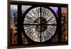 Giant Clock Window - Night View of Manhattan II-Philippe Hugonnard-Framed Photographic Print