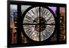 Giant Clock Window - Night View of Manhattan II-Philippe Hugonnard-Framed Photographic Print