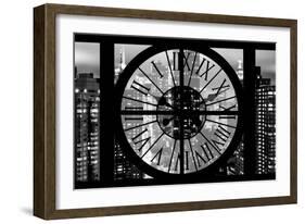 Giant Clock Window - Night View of Manhattan III-Philippe Hugonnard-Framed Photographic Print