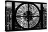 Giant Clock Window - Night View of Manhattan III-Philippe Hugonnard-Stretched Canvas