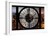 Giant Clock Window - Night View of Manhattan - New York City-Philippe Hugonnard-Framed Photographic Print
