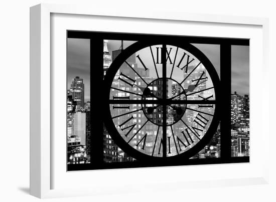 Giant Clock Window - Night View of Manhattan VI-Philippe Hugonnard-Framed Photographic Print