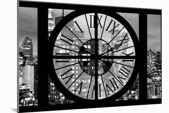 Giant Clock Window - Night View of Manhattan VI-Philippe Hugonnard-Mounted Photographic Print