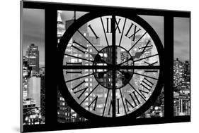 Giant Clock Window - Night View of Manhattan VI-Philippe Hugonnard-Mounted Photographic Print