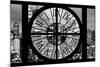 Giant Clock Window - Night View of Manhattan VI-Philippe Hugonnard-Mounted Photographic Print