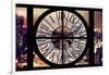 Giant Clock Window - Night View of Manhattan with Foggy II-Philippe Hugonnard-Framed Photographic Print