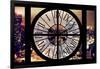 Giant Clock Window - Night View of Manhattan with Foggy II-Philippe Hugonnard-Framed Photographic Print