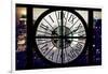 Giant Clock Window - Night View of Manhattan with Foggy III-Philippe Hugonnard-Framed Photographic Print