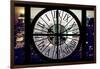 Giant Clock Window - Night View of Manhattan with Foggy III-Philippe Hugonnard-Framed Photographic Print