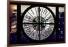 Giant Clock Window - Night View of Manhattan with Foggy III-Philippe Hugonnard-Framed Photographic Print