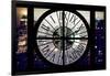 Giant Clock Window - Night View of Manhattan with Foggy III-Philippe Hugonnard-Framed Photographic Print