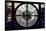 Giant Clock Window - Night View of Manhattan with Foggy III-Philippe Hugonnard-Framed Stretched Canvas