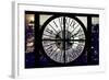 Giant Clock Window - Night View of Manhattan with Foggy III-Philippe Hugonnard-Framed Photographic Print