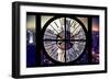 Giant Clock Window - Night View of Manhattan with Foggy IV-Philippe Hugonnard-Framed Photographic Print