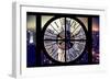 Giant Clock Window - Night View of Manhattan with Foggy IV-Philippe Hugonnard-Framed Photographic Print