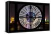 Giant Clock Window - Night view of Shanghai - China-Philippe Hugonnard-Framed Stretched Canvas