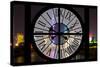Giant Clock Window - Night view of Shanghai - China-Philippe Hugonnard-Stretched Canvas