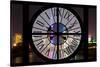 Giant Clock Window - Night view of Shanghai - China-Philippe Hugonnard-Stretched Canvas