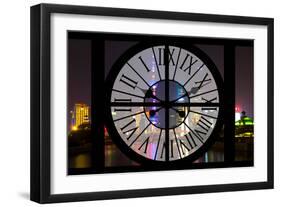 Giant Clock Window - Night view of Shanghai - China-Philippe Hugonnard-Framed Photographic Print