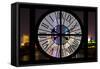 Giant Clock Window - Night view of Shanghai - China-Philippe Hugonnard-Framed Stretched Canvas