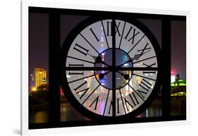 Giant Clock Window - Night view of Shanghai - China-Philippe Hugonnard-Framed Photographic Print