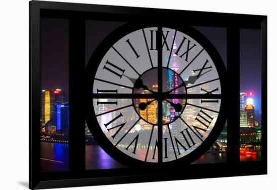 Giant Clock Window - Night view of Shanghai with the Oriental Tower - China II-Philippe Hugonnard-Framed Photographic Print