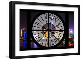 Giant Clock Window - Night view of Shanghai with the Oriental Tower - China II-Philippe Hugonnard-Framed Photographic Print