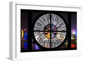 Giant Clock Window - Night view of Shanghai with the Oriental Tower - China II-Philippe Hugonnard-Framed Photographic Print