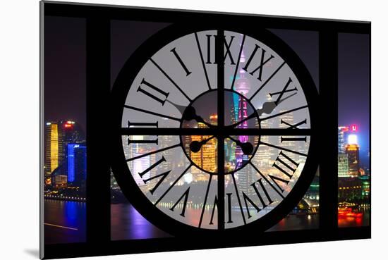 Giant Clock Window - Night view of Shanghai with the Oriental Tower - China II-Philippe Hugonnard-Mounted Photographic Print