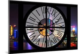 Giant Clock Window - Night view of Shanghai with the Oriental Tower - China II-Philippe Hugonnard-Mounted Photographic Print