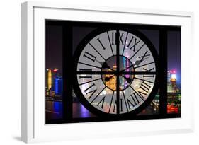 Giant Clock Window - Night view of Shanghai with the Oriental Tower - China II-Philippe Hugonnard-Framed Photographic Print