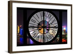 Giant Clock Window - Night view of Shanghai with the Oriental Tower - China II-Philippe Hugonnard-Framed Photographic Print