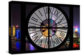 Giant Clock Window - Night view of Shanghai with the Oriental Tower - China II-Philippe Hugonnard-Stretched Canvas
