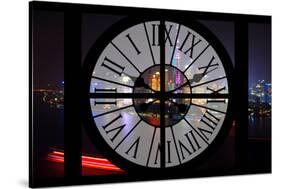 Giant Clock Window - Night view of Shanghai with the Oriental Tower - China III-Philippe Hugonnard-Stretched Canvas