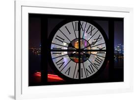 Giant Clock Window - Night view of Shanghai with the Oriental Tower - China III-Philippe Hugonnard-Framed Photographic Print