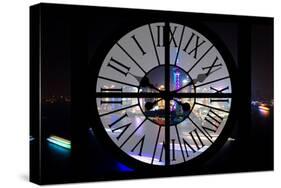 Giant Clock Window - Night view of Shanghai with the Oriental Tower - China-Philippe Hugonnard-Stretched Canvas