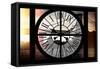 Giant Clock Window - Night View of the Williamsburg Bridge-Philippe Hugonnard-Framed Stretched Canvas