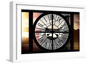 Giant Clock Window - Night View of the Williamsburg Bridge-Philippe Hugonnard-Framed Photographic Print